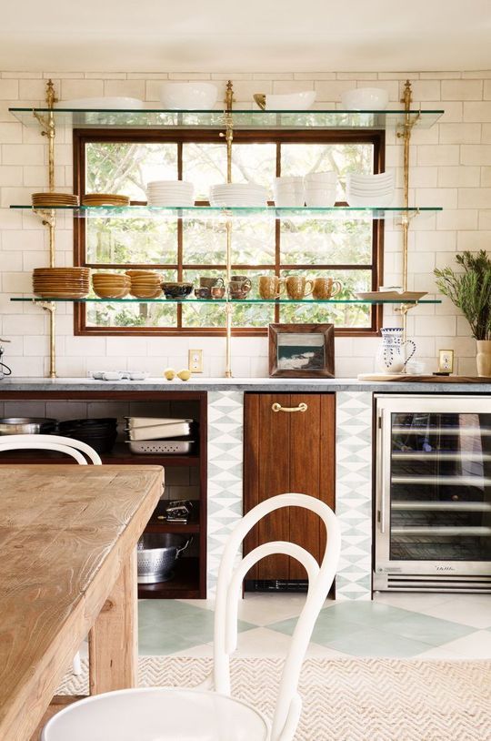 Marcus Design: Metal & Glass Open Shelving In The Kitchen